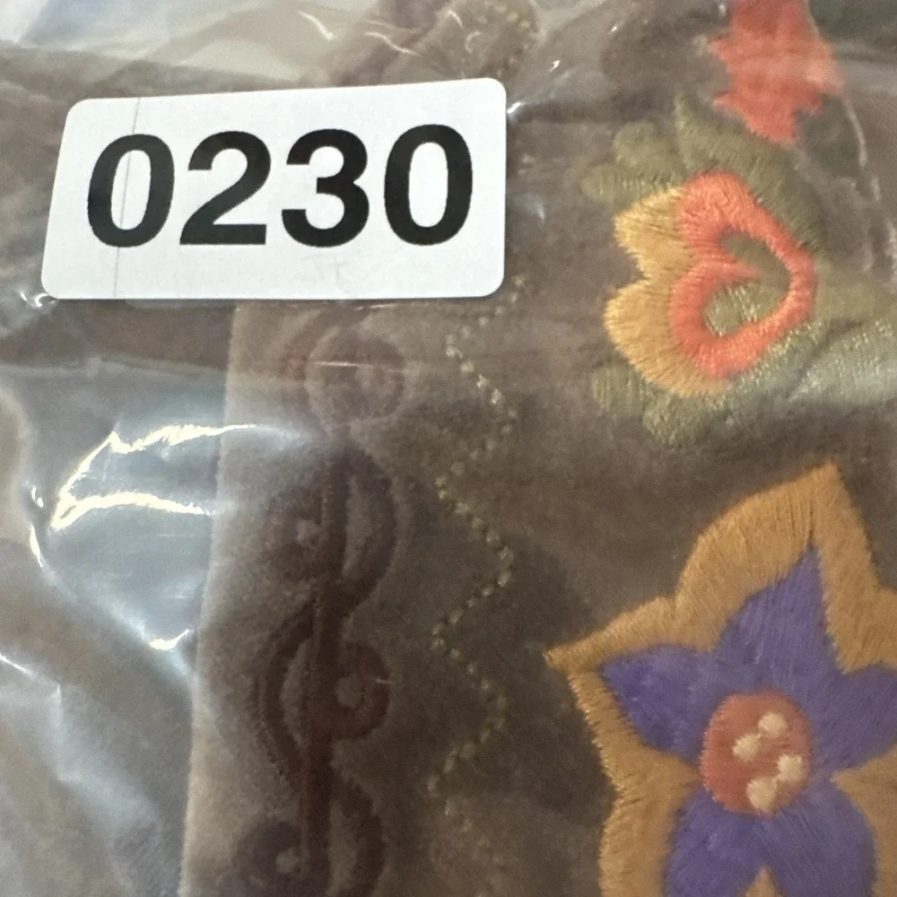 J Jill Women's‎ Floral Embroidered Jacket Coat Duster Boho Hippie Brown XS